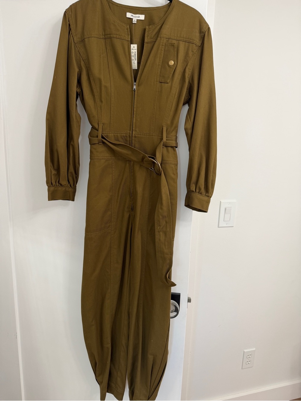 Olive Utility Jumpsuit with Belt